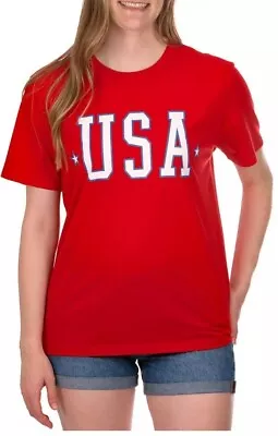 Buy Spirit Of America Women's Patriot Americana Short Sleeve Graphic T-Shirt Red 2XL • 13.18£