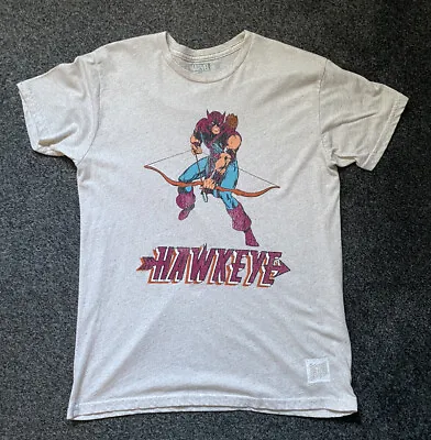 Buy The Original Retro Brand Marvel Hawkeye Beige Fleck Round Neck T Shirt Size M • 15.99£