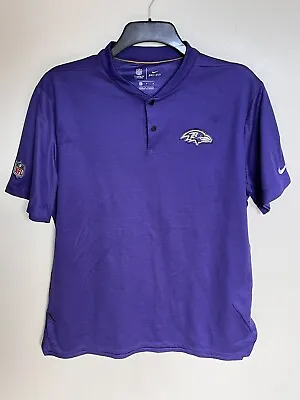 Buy Nike Baltimore Ravens Polo Shirt NFL Men's Size Large Purple Dri-Fit • 9.99£