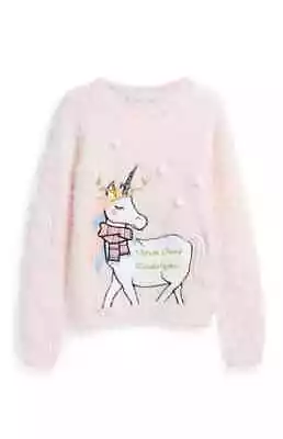Buy Girls Christmas Furry Jumper Rudolph Kids Cardigan Pullover Sweatshirt Dress • 18.69£