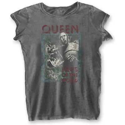 Buy Queen Ladies T-Shirt: News Of The World (Burnout) • 20.85£
