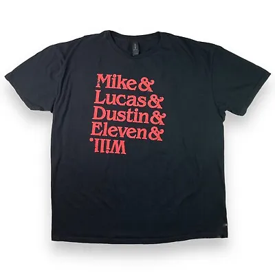 Buy STRANGER THINGS XL Adult T-Shirt Gray Names Mike Lucas Dustin Eleven Will Cotton • 12.30£
