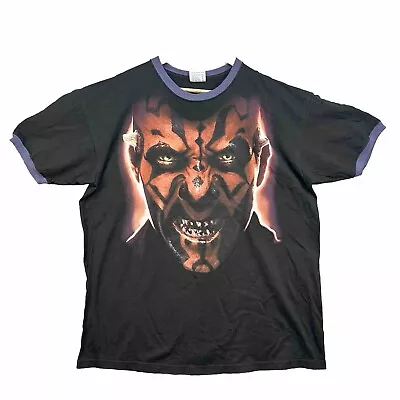 Buy Darth Maul Star Wars Ringer T Shirt Tee Jays Vintage Made In USA 90s Size XL • 94.99£