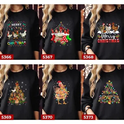 Buy Sweatshirt Santa Chicken Merry Chickmas Cluckmas  Christmas Jumper Xmas Tree • 19.95£