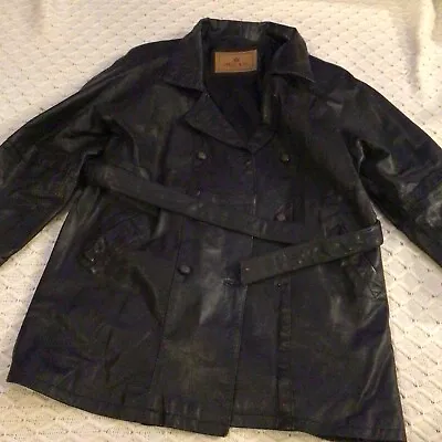 Buy Ladies Milan Leather Black Jacket With Hood Size 14 • 35£