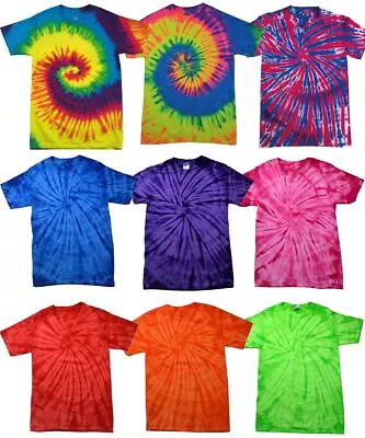 Buy Tie Dye Style T-Shirts For Kids Girls Boys Fun Multi Color Tops Tee T Shirt • 10.99£
