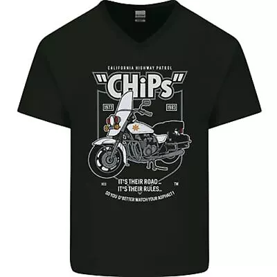 Buy Chips Police Motorcycle Drama Motorbike Mens V-Neck Cotton T-Shirt • 11.99£