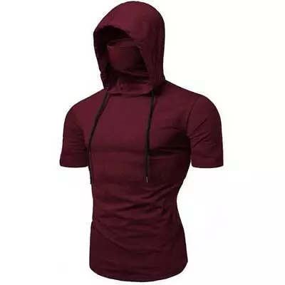 Buy Men Sports Hooded Vest Short Sleeve/Sleeveless T-Shirt Fitness Hoodies Tank Top/ • 10.88£