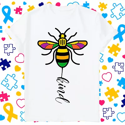 Buy Autism Awareness T-shirt Honey Bee Be Kind Women's Men's Kids Printed Tee #AD • 8.99£