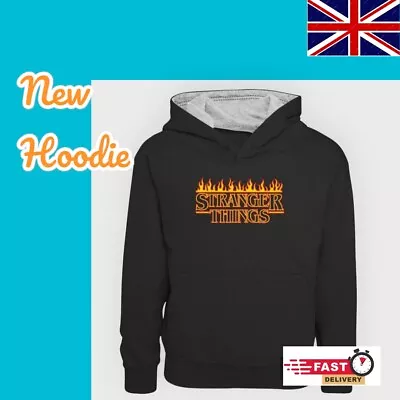 Buy Hoodie Stranger Things Merchandise Logo With Flames Hoodie Size 9/10 Yrs🔥 • 24.99£