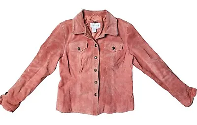 Buy Live A Little Leather Jacket Womens M Pink Berry Suede Barbiecore • 19.41£