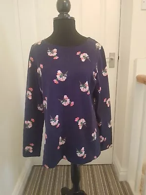 Buy Joules Navy Floral Long Sleeved T-shirt Top Size 12 • 0.99£
