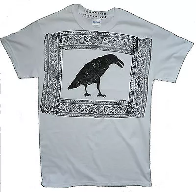 Buy Crow Raven Bird Watching Portrait Pagan T Shirt Shaman Gothic Men's T Shirts • 10£
