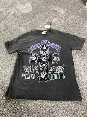 Buy Guns & Roses 1988 Tour T Shirt Men Crew S/S Small Grey Blk Repro New Tag P/bear • 9.99£