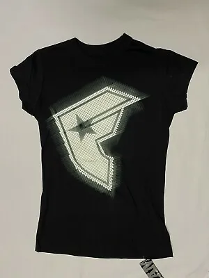 Buy Famous Stars & Straps Ladies Fitted Top Tshirt Bright Lights Black 4 • 22.99£