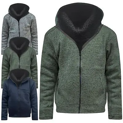 Buy Mens Ex-Brand Sherpa Fleece Fur Lined Borg Hoodie Winter Padded Jacket Hooded • 16.99£