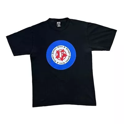 Buy FAMOUS STARS & STRAPS Bullseye Logo Skater Graphic T-Shirt Large Black • 18£