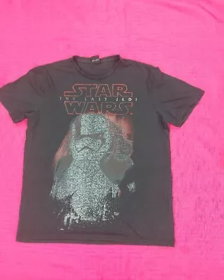 Buy Children's Star Wars At George The Last Jedi Unisex Kids T-shirt Black Medium • 9.99£