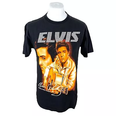 Buy Elvis T Shirt Large Black Elvis Band T Shirt Graphic The King USA America Tee • 22.50£