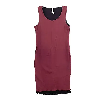 Buy Indigenous Brand Clothing Sz M Dress Double Layer Organic Cotton Knit Red Black • 26.52£