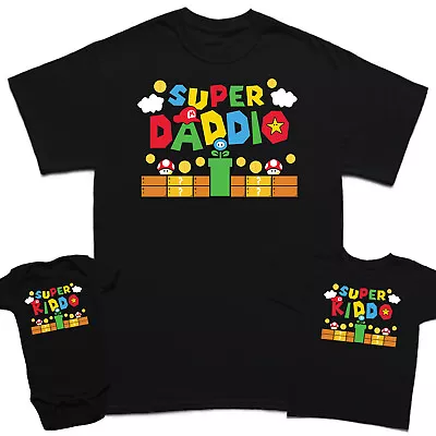 Buy Super Mario Daddio Gaming Fathers Day Kids Baby Matching T-Shirts Top #FD#2 • 7.59£