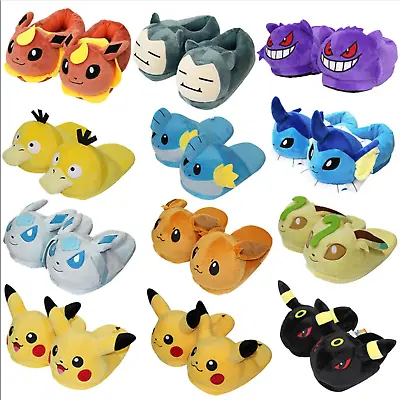 Buy Pokemon Slippers Pikachu/Snorlax/Eevee/Umbreon Plush Peluche Warm Cozy All Sizes • 25.64£