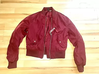 Buy H&M Women Burgundy Bomber Jacket Size 6 • 4.98£