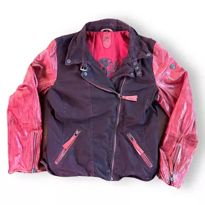 Buy RARE Vintage Mauritius Gipsy International Fashion Red Moto Leather Jacket Punk  • 189£