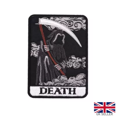 Buy Death Tarot Card Embroidered Patch Sew On Iron On Badge Gothic Pagan Reaper Goth • 3.65£