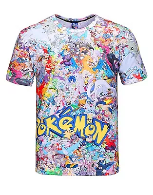 Buy Pokemon T-Shirt All Over 3D Printed Pokemons Cartoon Licensed • 11.99£