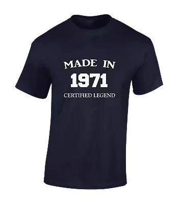Buy Made In 1971 Mens T Shirt 50th Birthday Present Gift Idea Funny Joke Top New • 7.99£