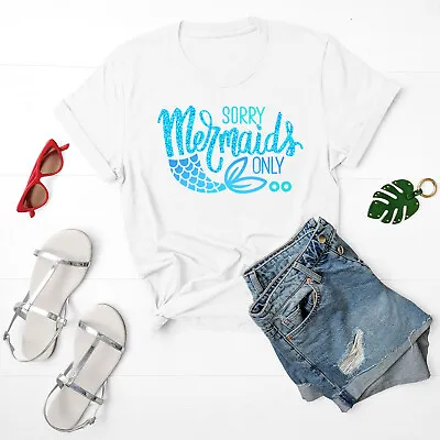 Buy Sorry Mermaids Only Womens T-shirt Baggy Fit Short Sleeve Slogan T-shirt • 9.99£