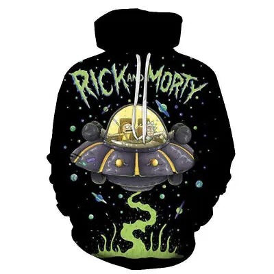 Buy Rick And Morty Hoodie 3D Printed Sweatshirt Hooded Pullover Sweatshirts • 20.99£