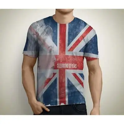 Buy Union Jack  God Save The Queen  90 Years  T Shirt - Men's.  UK Seller  BARGAIN • 4.90£