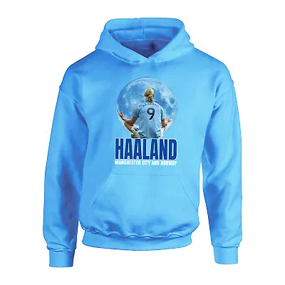 Buy Childrens Erling HAALAND Blue Moon City HOODIE Fanmade Merchandise KIDS • 22.95£