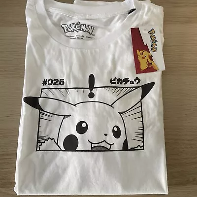Buy Pokemon Pikachu No 25 White TShirt Japense Style Size XL - Unisex • 8.95£