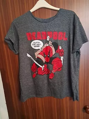Buy Primark Marvel Deadpool Tshirt Grey Size L Large  • 5.99£