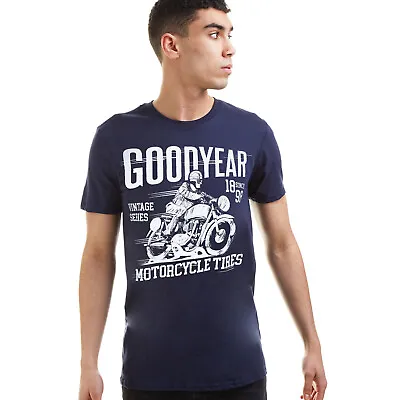 Buy Official Goodyear Mens  Motorcycle Vintage Series T-shirt Navy S - XXL • 13.99£