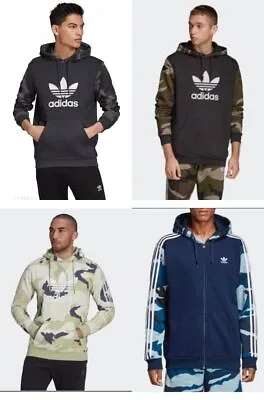 Buy Adidas Men's Camouflage Trefoil Fleece Hoodie Hooded Sweatshirt • 24.99£
