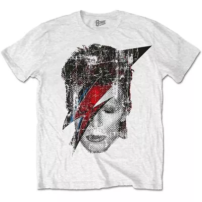 Buy DAVID BOWIE Halftone Flash Face MENS White LARGE T-Shirt NEW • 16.99£