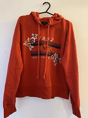 Buy New Look Red New York Hoodie Hoody Sweater Jumper Top Sz 12 • 7£