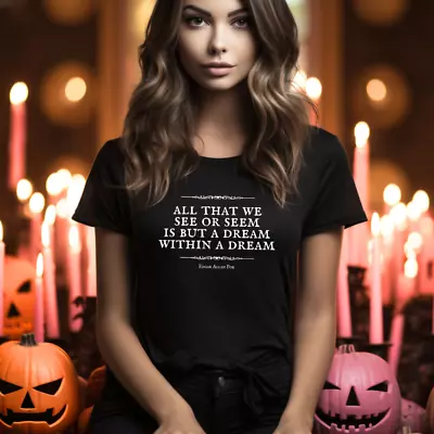 Buy Gothic T-Shirt Gift | Goth Emo Horror Fashion Clothing Top | Edgar Allan Poe • 9.99£