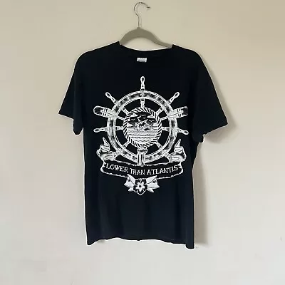 Buy Lower Than Atlantis | Black Graphic Print Band T-shirt | Sinking Ship | Sz M • 10£