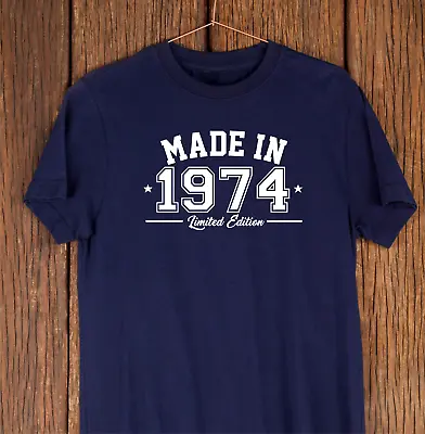 Buy Made In 1974 T-Shirt - Novelty 50th Birthday Gift, 50th Birthday T-Shirt • 13.99£