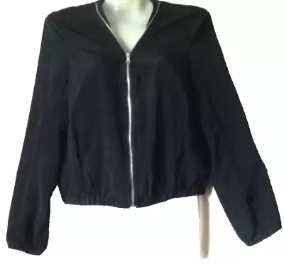 Buy H&m**superb Ladies Black Zip Up Front Long Sleeve Jacket**size 6** • 2.55£