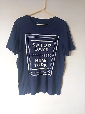 Buy Saturdays Surf  NYC New  York Short Sleeve T-shirt, Size L, Pit To Pit 21in _ • 14.50£