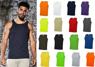 Buy Just Cool Gym Sports Vest Men Polyester Summer/sports/gym/performance Tank Top • 6.45£