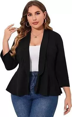 Buy Plus Size Ladies Long Sleeve Front Open Blazer Womens Suit Work Jacket Coat Tops • 15.59£