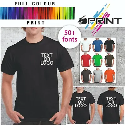 Buy Custom Printed T Shirt Heavy Cotton Personalised Work Wear Business Brand Unisex • 12.49£