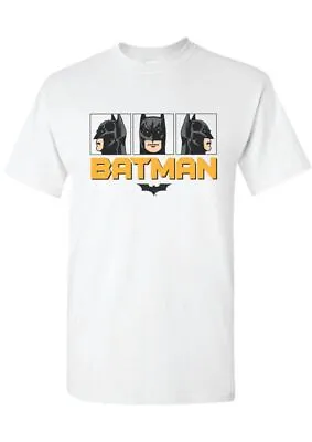 Buy Men Batman T-shirt Portrait Logo White Short Sleeves Cotton Casual Tee Shirt Top • 12.95£
